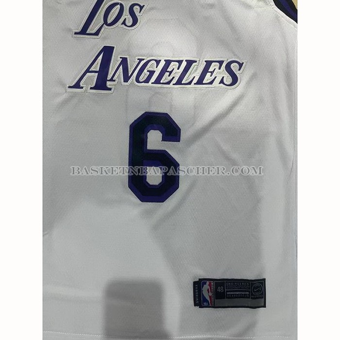Maillot Los Angeles Lakers LeBron James NO 6 Ville 2022-23 Blanc